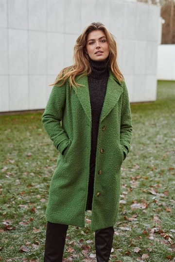 KAFFE KAanne Coat 180125 Artichoke Green - overgangsfrakke 